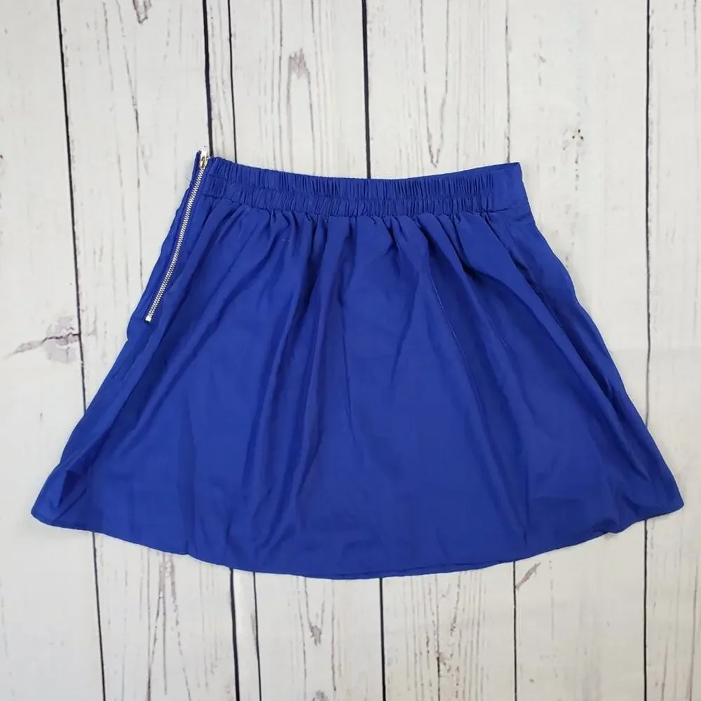 NWT Tobi Side Zip Royal Blue Mini A-Line Skater Skirt Women's Size Small